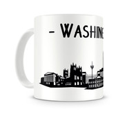 Washington, D.C. Skyline Kaffeetasse Kaffeepott Tasse Modellnummer  wei/schwarz