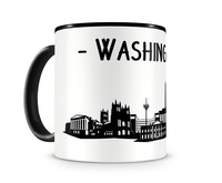 Washington, D.C. Skyline Kaffeetasse Kaffeepott Tasse Modellnummer  schwarz/schwarz