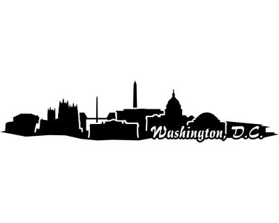 Washington, D.C. Skyline Sticker Aufkleber Aufkleber