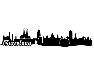 Barcelona Skyline Autoaufkleber