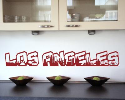 Los Angeles Skyline Schriftzug Wandaufkleber Wandtattoo