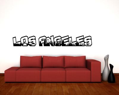 Los Angeles Skyline Schriftzug Wandaufkleber