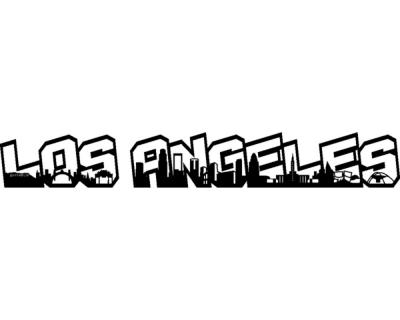 Los Angeles Skyline Schriftzug Wandaufkleber Wandtattoo