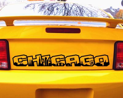 Chicago Schriftzug Autoaufkleber