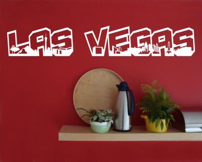 Las Vegas Skyline Schriftzug Wandtattoo Wandtattoo