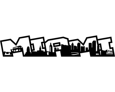 Miami Schriftzug Skyline Aufkleber