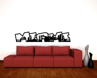 Miami Skyline Schriftzug Wandtattoo