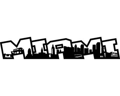 Miami Skyline Schriftzug Wandtattoo