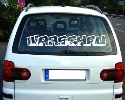 Warschau Schriftzug Autoaufkleber