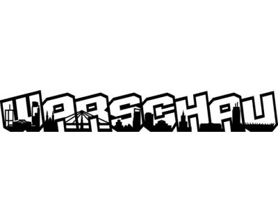 Warschau Skyline Schriftzug Wandtattoo