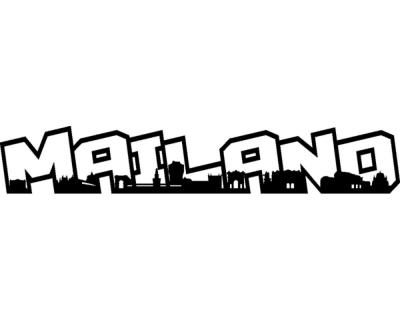 Mailand Skyline Schriftzug Wandaufkleber - Ansicht 1