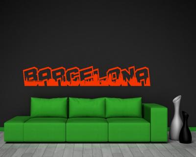 Barcelona Schriftzug Wandtattoo - Ansicht 2