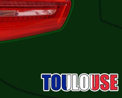 Toulouse Schriftzug Aufkleber Landesfarben Aufkleber