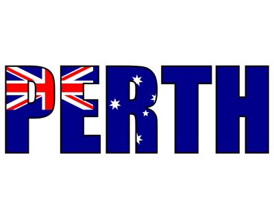 Perth Schriftzug Skyline Aufkleber
