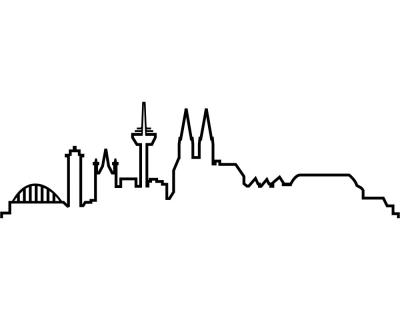 Kln Skyline Silhouette Wandtattoo