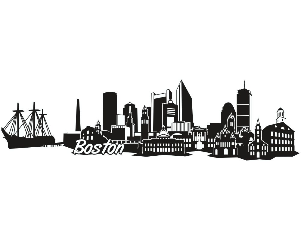 Boston Skyline Autoaufkleber Aufkleber