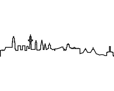 Hamburg Skyline Silhouette Wandtattoo