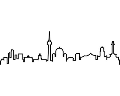 Berlin Skyline Silhouette Aufkleber - Ansicht 1