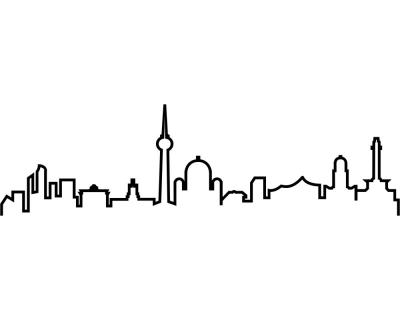 Berlin Skyline Silhouette Wandtattoo