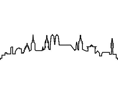 Mnchen Skyline Silhouette Aufkleber - Ansicht 1