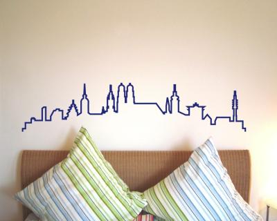 Mnchen Skyline Silhouette Wandtattoo Wandtattoo