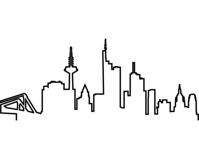 Frankfurt Skyline Silhouette Wandtattoo