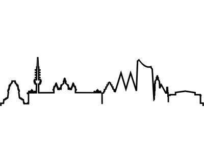 Leipzig Skyline Silhouette Aufkleber - Ansicht 1