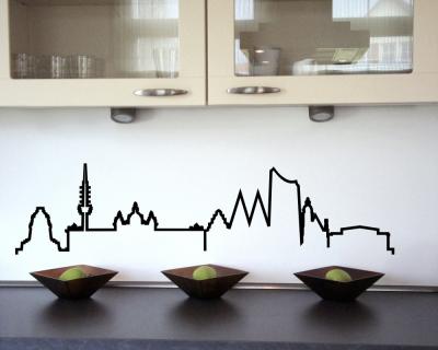 Leipzig Skyline Silhouette Wandtattoo Wandtattoo