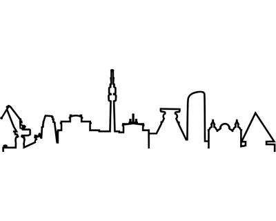 Ruhrgebiet Skyline Silhouette Wandtattoo