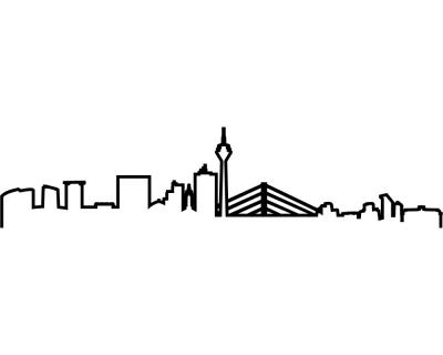 Dsseldorf Skyline Silhouette Wandtattoo Wandtattoo